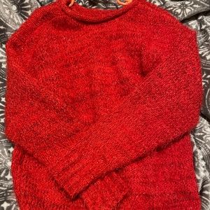 Girls cat & Jack red sparkly Sweater